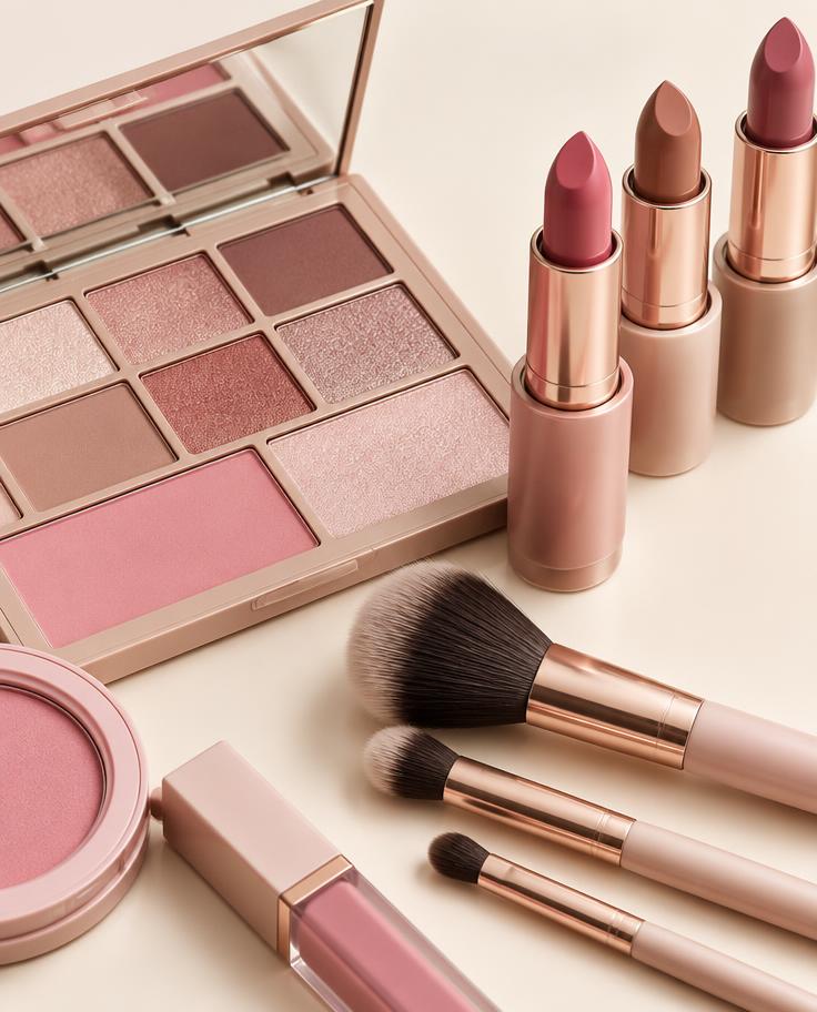 Paleta de sombras, labiales y brochas Arbell